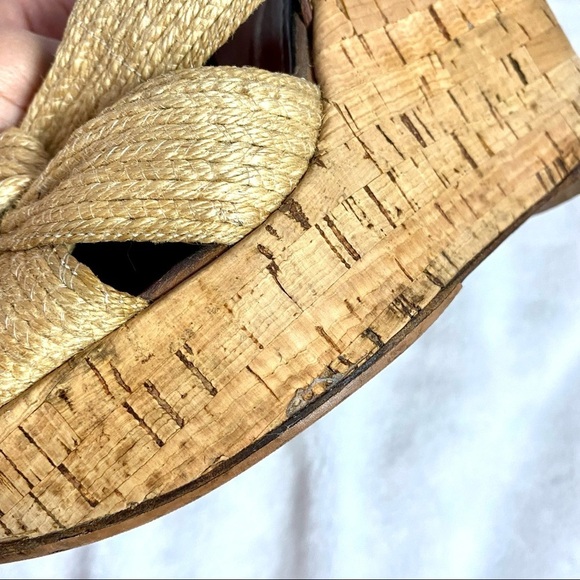 Dolce & Gabbana jute knot peep toe sling back wedges size 8.5 - Picture 12 of 16